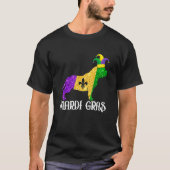 Cute Pitbull Dog Lover Mardi Gras Party Jester Mas Tシャツ (正面)