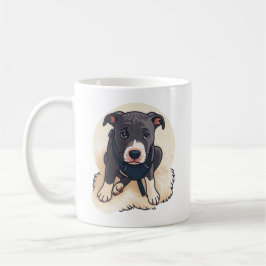 Cute Pitbull Puppy Dog Cartoon Design コーヒーマグカップ