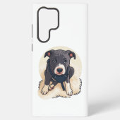 Cute Pitbull Puppy Dog Cartoon Design Samsung Galaxyケース (裏面)