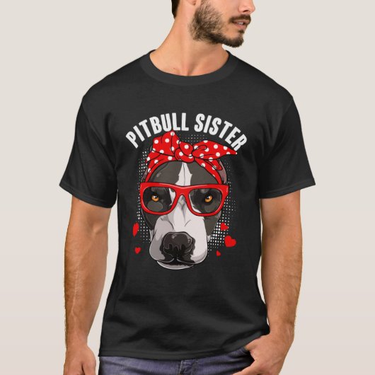 Cute Pitbull Sister Dog Family Matching Mothers D Tシャツ (正面)
