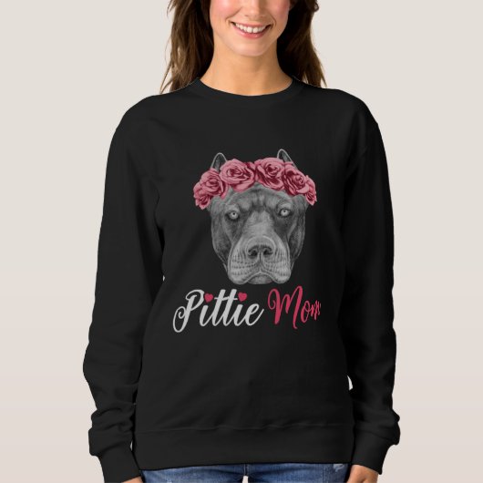 Cute Pittie Mom for Pitbull Mom Dog Mothers Day スウェットシャツ (正面)