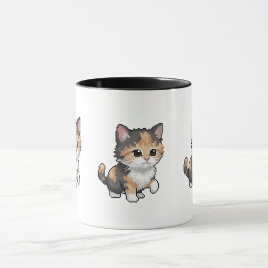 Cute Pixel Art Kitten Mug マグカップ (中央)