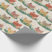Cute Pixel Chickens Pattern ラッピングペーパー (角)
