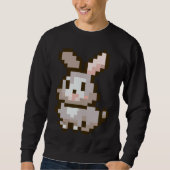 cute Pixelated Easter Video Game Easter Bunny Gami スウェットシャツ (正面)