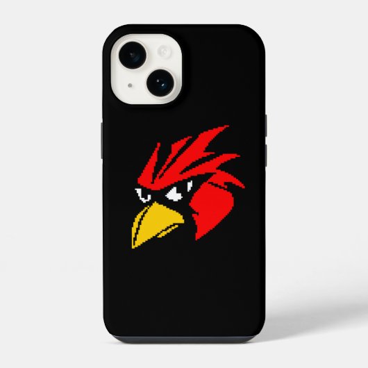 Cute pixeled bird face drawstring bag hand sanitiz iPhoneケース (裏面)