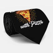 cute pizza life word art ネクタイ (ロール)