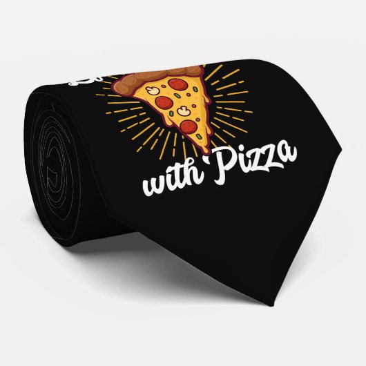 cute pizza life word art  ネクタイ (ロール)
