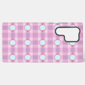 Cute Plaid and Eye Motif Phone Case Samsung Galaxyケース (裏面横)