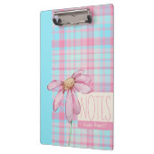 Cute plaid  pastel pink Daisy Notes Notebook  クリップボード (左)