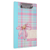 Cute plaid  pastel pink Daisy Notes Notebook  クリップボード (右)
