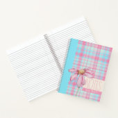 Cute plaid  pastel pink Daisy Notes Notebook  ノートブック (内部)