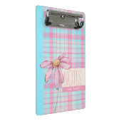 Cute plaid  pastel pink Daisy Notes Notebook  ミニクリップボード (アングル)