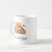 Cute Plaid Pumpkin Fall Decor Art コーヒーマグカップ (正面左)