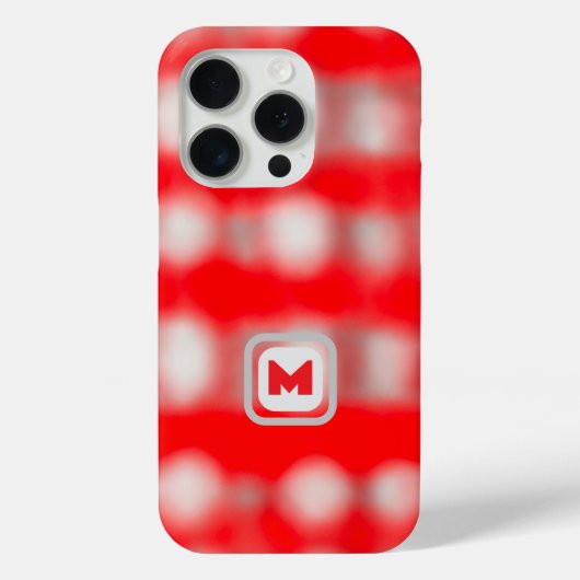 Cute plaid red white gray monogram Christmas Case-Mate iPhoneケース (裏面)