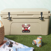 Cute Plaid Reindeer Merry Christmas Holiday Vinyl シール (クーラー)