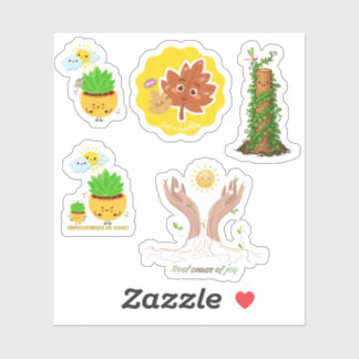 Cute Plant Pun Sticker Sheet Transferable シール