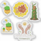 Cute Plant Pun Sticker Sheet Transferable シール (正面)