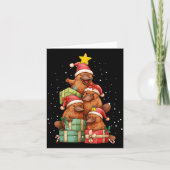 Cute Platypus Le Christmas Tree Xmas Hat  カード (正面)