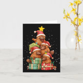 Cute Platypus Le Christmas Tree Xmas Hat  カード (黄色い花)