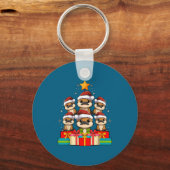 Cute Platypus Le Christmas Tree Xmas Hat  キーホルダー (正面)