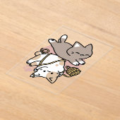 Cute Playful Cats Design – Fun Paws and Play Art アクリル招待状 (レイダウン)