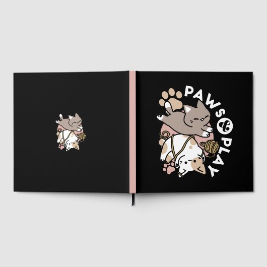 Cute Playful Cats Design – Fun Paws and Play Art ゲストブック (全面)