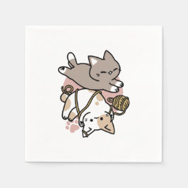 Cute Playful Cats Design – Fun Paws and Play Art スタンダードカクテルナプキン