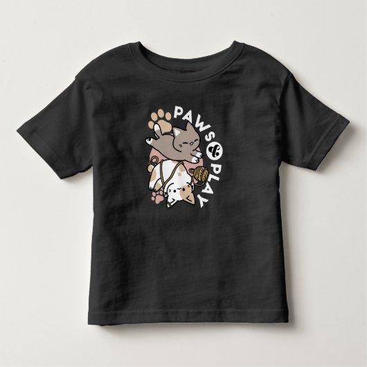 Cute Playful Cats Design – Fun Paws and Play Art トドラーTシャツ (正面)