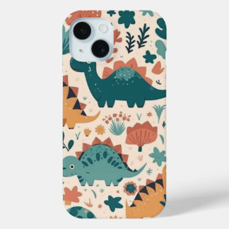 Cute & Playful Dino Land Children's Pattern Phone  iPhone 15ケース