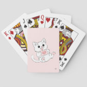 Cute Playful Kitten Whimsical Love Pink Playing トランプ (裏面)