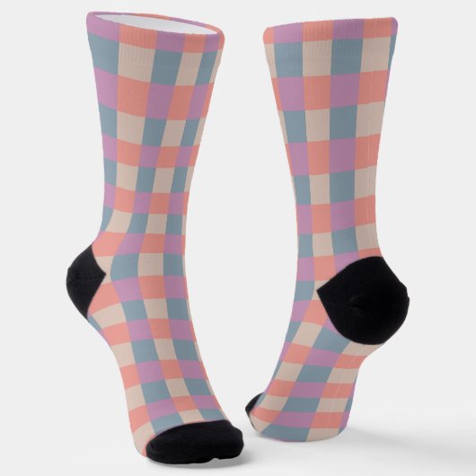 Cute Pleasantly Plaid Pattern ソックス (傾斜あり)