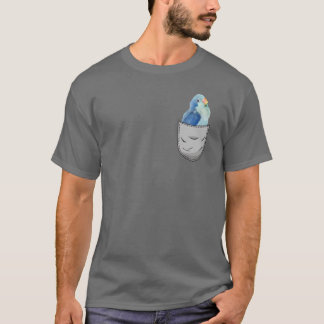 Cute Pocket Blue Quaker Parrot Bird family friends Tシャツ