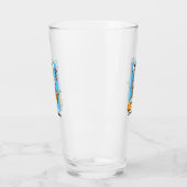 Cute Polar Bear Add Your Text Surfing Cartoon タンブラーグラス (左)