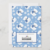 Cute Polar Bear and Snowflakes Baby Shower 招待状 (裏面)