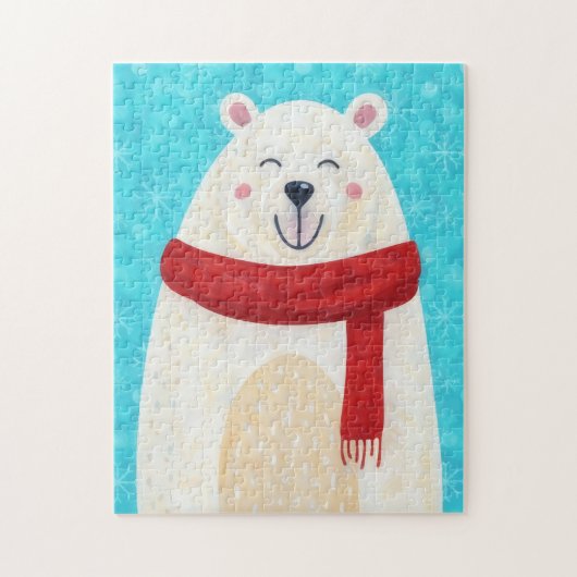 Cute Polar Bear Art Christmas Holiday Puzzle Art ジグソーパズル (縦)
