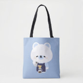 Cute Polar Bear Barista トートバッグ (正面)
