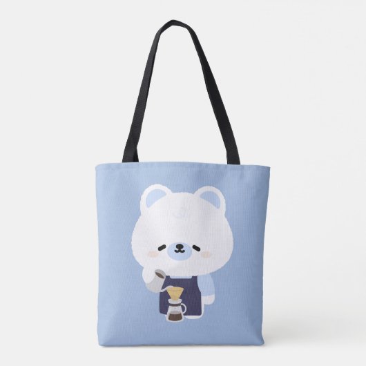 Cute Polar Bear Barista トートバッグ (裏面)