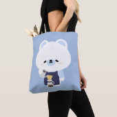 Cute Polar Bear Barista トートバッグ (クローズアップ)