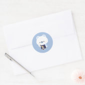 Cute Polar Bear Barista ラウンドシール (封筒)