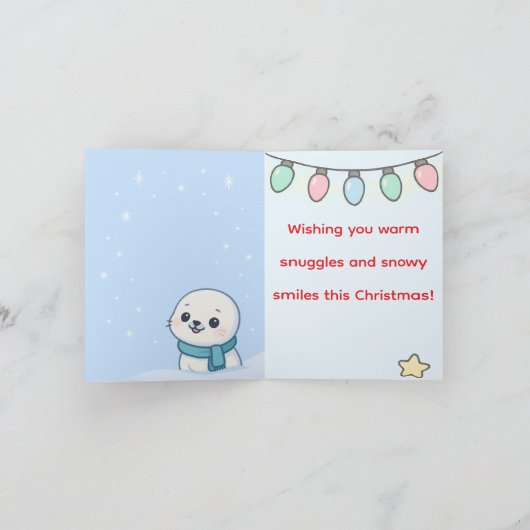 Cute Polar Bear Christmas カード (内部)