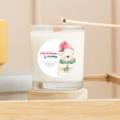 Cute Polar Bear Christmas Evening Candle Jar Label ラウンドシール