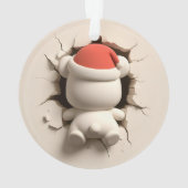 Cute Polar Bear Double-Sided Holiday オーナメント (裏面)