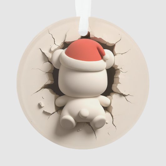 Cute Polar Bear Double-Sided Holiday オーナメント (裏面)