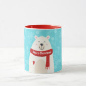 Cute Polar Bear Holiday Art Personal Mug Cup マグカップ (中央)