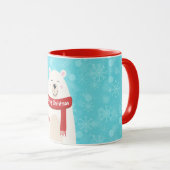 Cute Polar Bear Holiday Art Personal Mug Cup マグカップ (正面右)