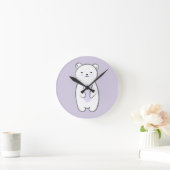 Cute Polar Bear Illustration ラウンド壁時計 (ホーム)