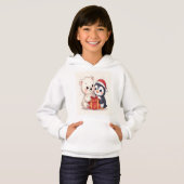 Cute Polar Bear Penguin Kids Hoodie (正面フル)