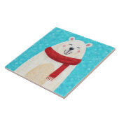 Cute Polar Bear Snow Winter Decorative Tile タイル (側面)