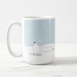 Cute Polar Bear 'tis the season Customizable コーヒーマグカップ