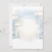 Cute Polar Bear Winter Baby shower Animal Blue  招待状 (裏面)